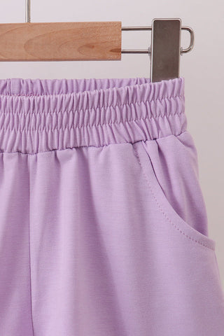 Calla Lavender Scalloped Polo & Shorts Set