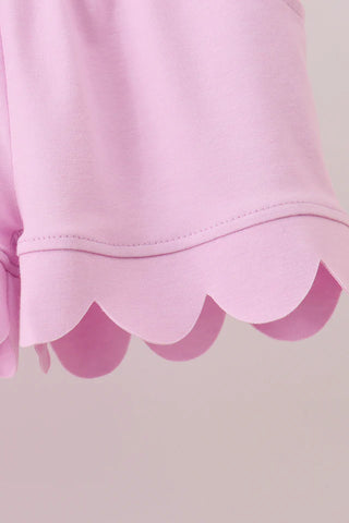 Calla Pink Scalloped Polo & Shorts Set