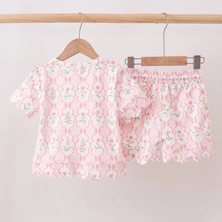 English Garden Silky Scalloped Shorts Set