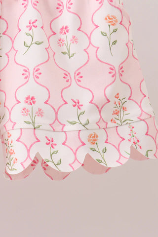 English Garden Silky Scalloped Shorts Set