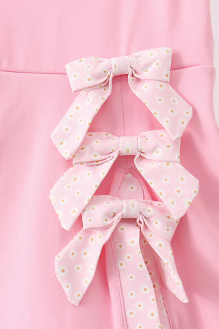 Greer Pink Bow Sash Scalloped Active Dress