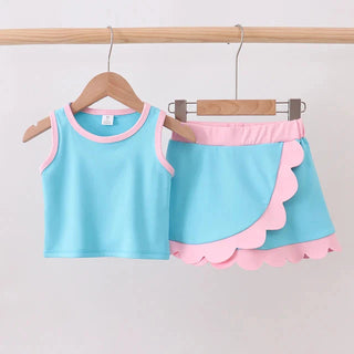 Lennox Blue Performance Scalloped Skort Set