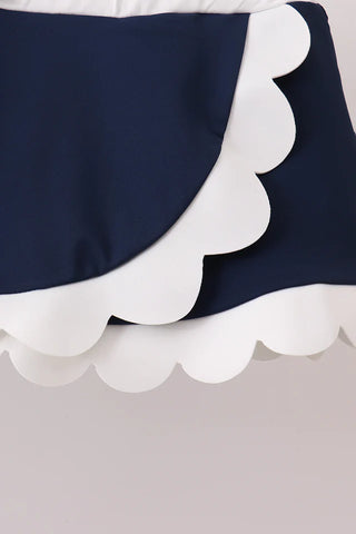 Lennox Navy Performance Scalloped Skort Set
