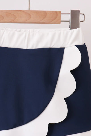 Lennox Navy Performance Scalloped Skort Set