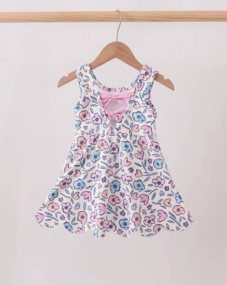 Petal Parade Print Scalloped Active Dress