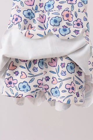 Petal Parade Print Scalloped Active Dress