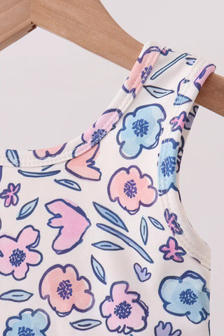 Petal Parade Print Scalloped Active Dress