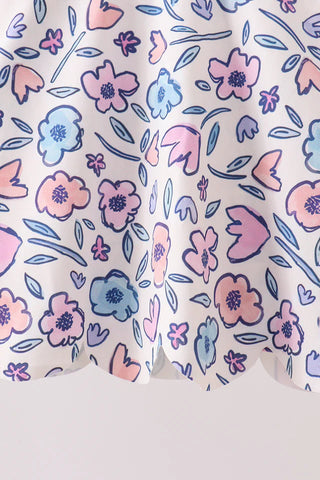 Petal Parade Print Scalloped Active Dress
