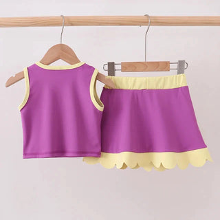 Lennox Purple Performance Scalloped Skort Set