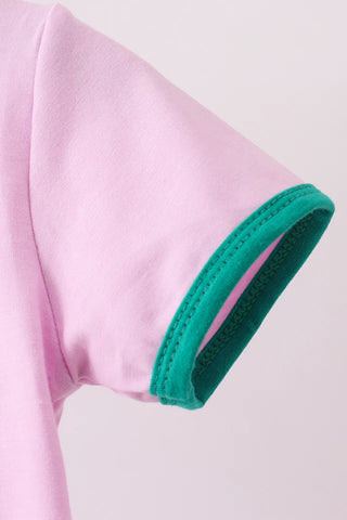 Preppy Pink Ringer Skorts Set