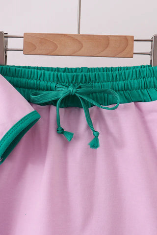Preppy Pink Ringer Skorts Set