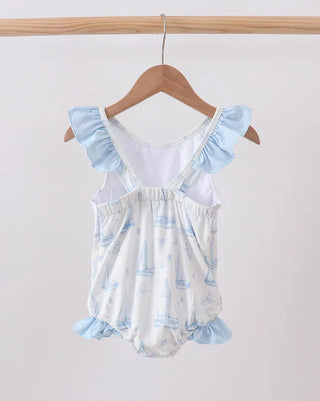 Seaside Sailor Smocked One-Piece Swimsuit
