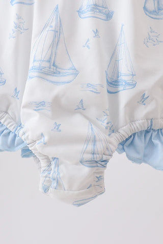 Seaside Sailor Smocked One-Piece Swimsuit
