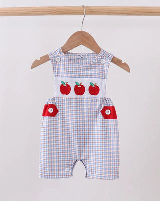 Apple Patch Smocked Plaid Baby JonJon