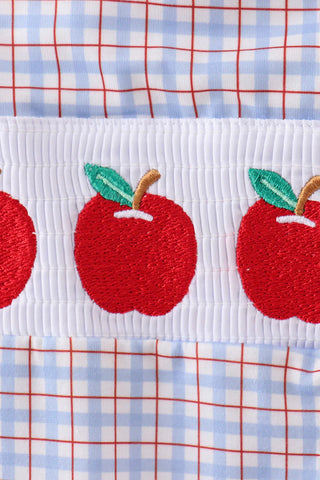 Apple Patch Smocked Plaid Baby JonJon