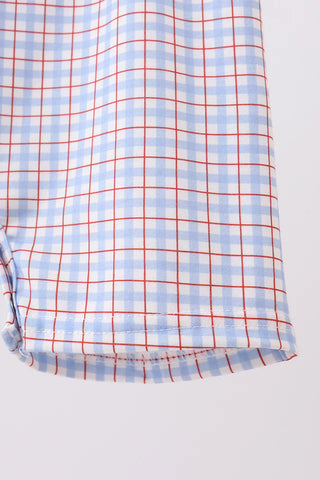 Apple Patch Smocked Plaid Baby JonJon