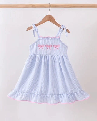 Briar Bow Blue Seersucker Dress