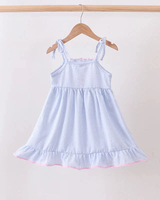 Briar Bow Blue Seersucker Dress