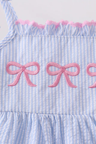 Briar Bow Blue Seersucker Dress