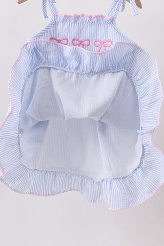 Briar Bow Blue Seersucker Dress