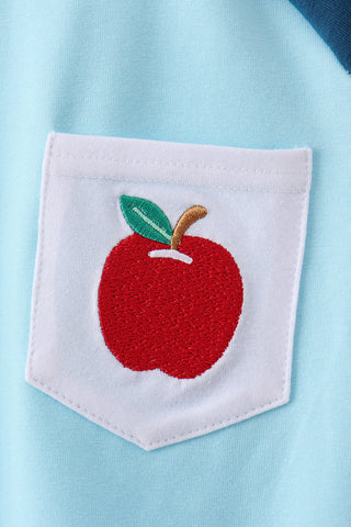 Schoolhouse Apple Long Sleeve Boy Top