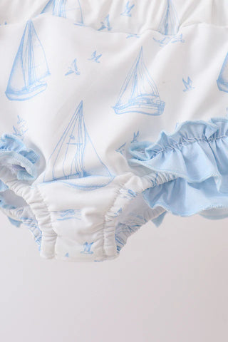 Seaside Sailor Smocked 2PC Swimsuit