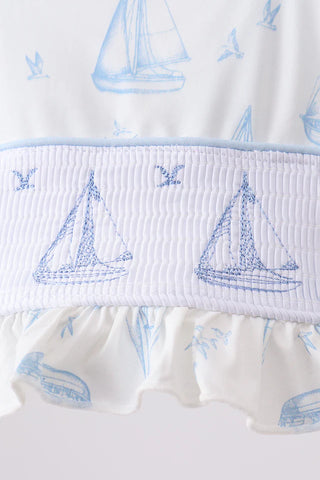 Seaside Sailor Smocked 2PC Swimsuit