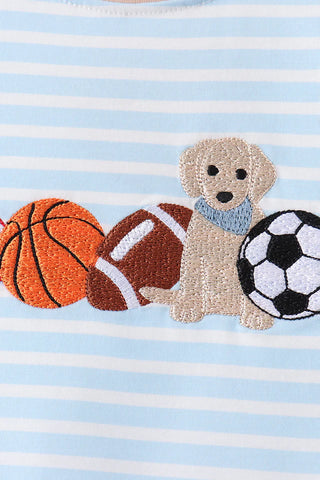 Triple Play Puppy Stripe Boy Shorts Set