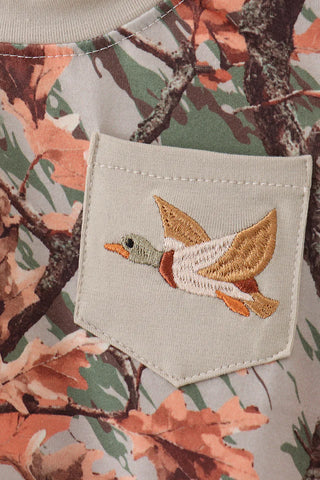 Little Sportsman Embroidered Camo Boy Bubble