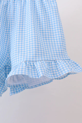 ABC Pencil Gingham Girl Shorts Set