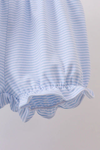Classroom Supplies Applique Blue Girl Bloomer Set