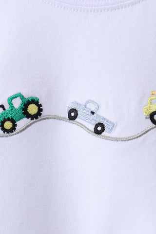 Busy Wheels Embroidered Boy Shorts Set