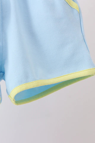 Busy Wheels Embroidered Boy Shorts Set