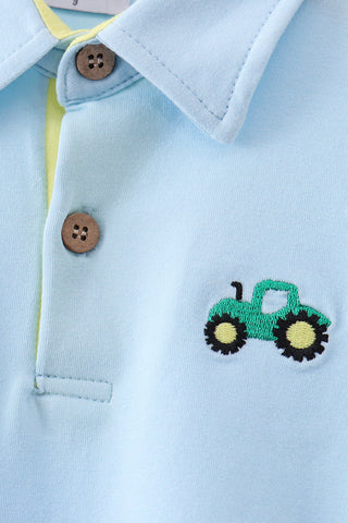 Little Green Tractor Boy Polo Top