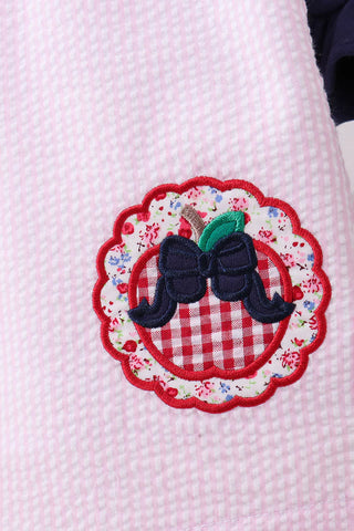 Sweet Apple Blossom Gingham Girl Shorts Set