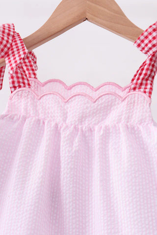 Sweet Apple Blossom Gingham Girl Shorts Set