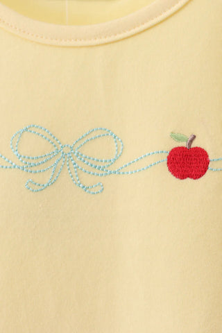 Apple Charm Scalloped Girl Shorts Set