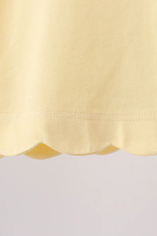 Apple Charm Scalloped Girl Shorts Set