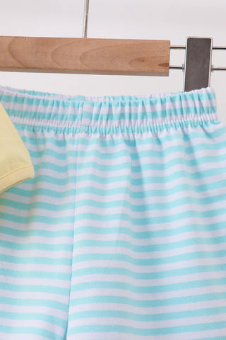 Apple Charm Scalloped Girl Shorts Set
