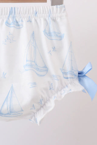 Seaside Sailor Smocked Girl Bloomer Set