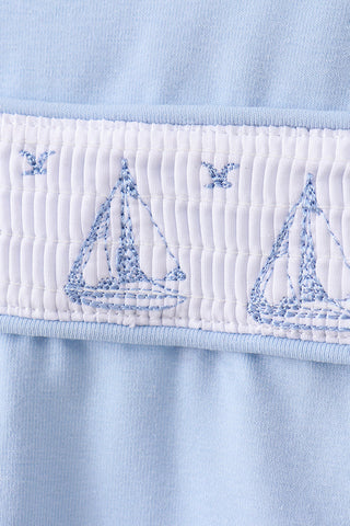 Seaside Sailor Smocked Girl Bloomer Set