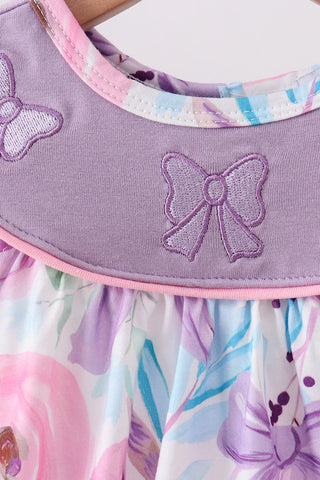 Violet Ribbon Rose Bubble