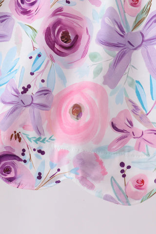 Violet Ribbon Rose Dress