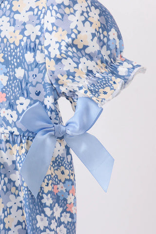 Darcy Blue Floral Ruffle Bubble