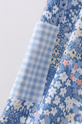 Darcy Blue Floral Ruffle Dress