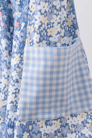 Darcy Blue Floral Ruffle Dress
