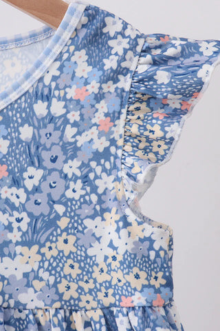 Darcy Blue Floral Ruffle Dress