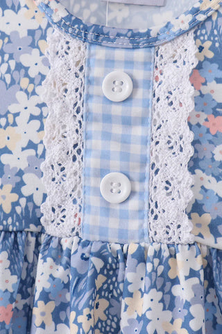 Darcy Blue Floral Ruffle Bloomer Set
