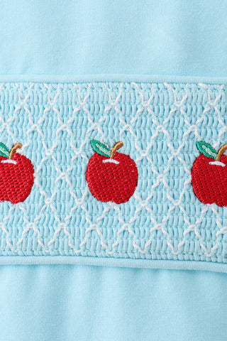 Apple Smocked Blue Boy Top