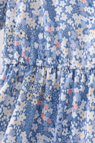Darcy Blue Floral Ruffle Women’s Dress